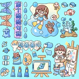 宝石贴纸diy-蓝色海洋女孩贴纸安卓版 v1.1 宝石贴纸diy-蓝色海洋女孩贴纸安卓版 v1.1