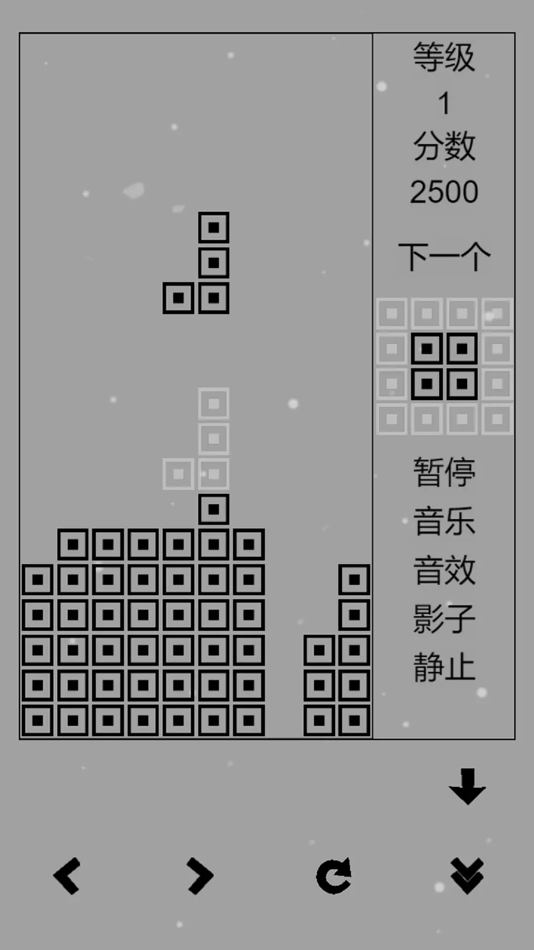 经典俄罗斯方块黑白版无广告版