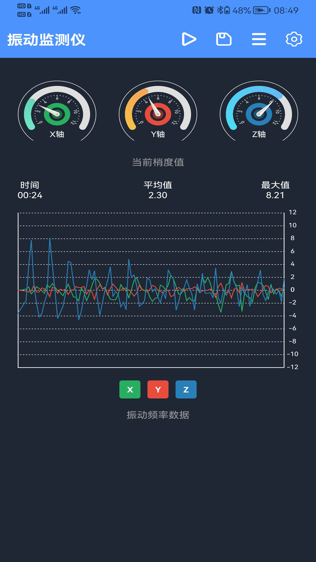 振动监测助手-地震检测器v1.0.45-模拟地震仪，地震监测，振动诊断截图1