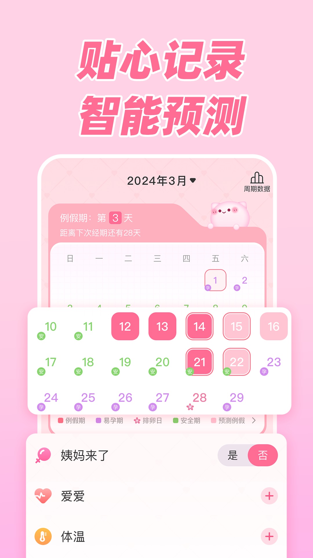 柚子大姨妈最新版v1.0.3-智能预测记录管理经期截图2