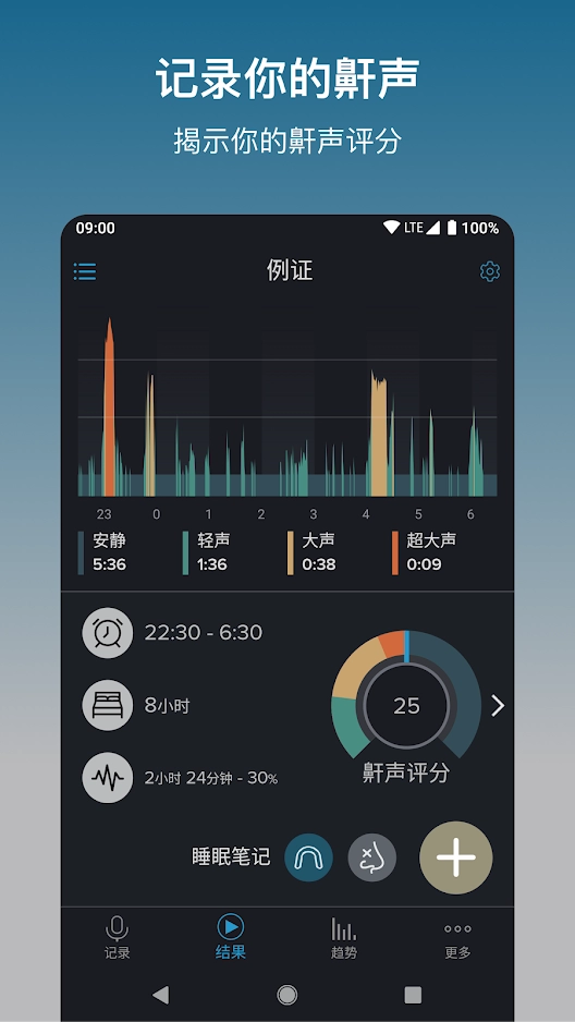 鼾声分析器 : 记录并跟踪你的鼾声
